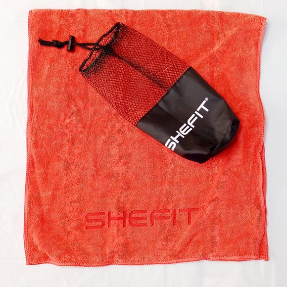 NWT SHEFIT  Rush Red Leggings + Workout Towel+ Wash Bag Compression - Picture 5 of 14